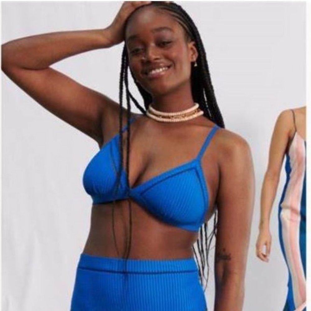 lemlem x H&M Bikini Swim Top HOT COLLAB Seersucker LIMITED Beach Swimsuit Pool